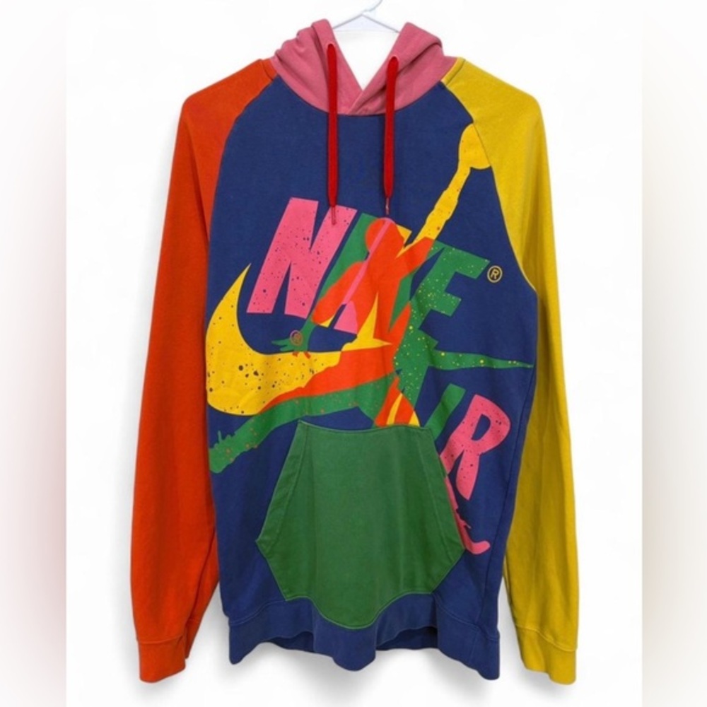 Nike Air Jordan Colorblock‎ Graphic Hooded Sweatshirt Medium Multicolor Unisex